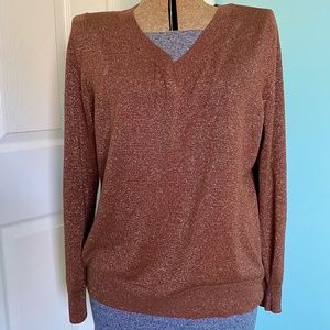 LANE BRYANT Brown Gold ShimmerPULLOVER SWEATER  SZ 18/20.  EUC